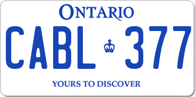 ON license plate CABL377