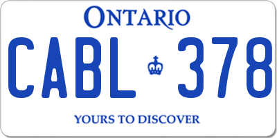 ON license plate CABL378