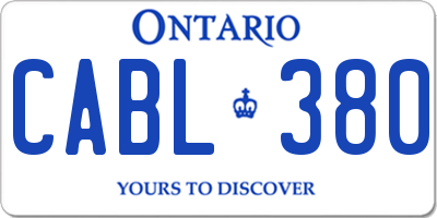 ON license plate CABL380