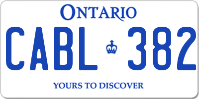 ON license plate CABL382