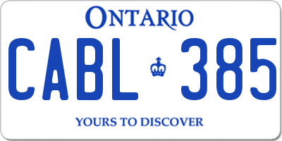 ON license plate CABL385