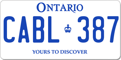 ON license plate CABL387