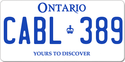 ON license plate CABL389