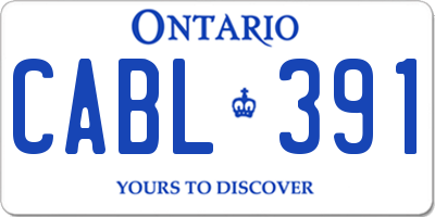 ON license plate CABL391