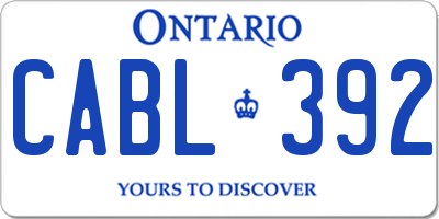 ON license plate CABL392