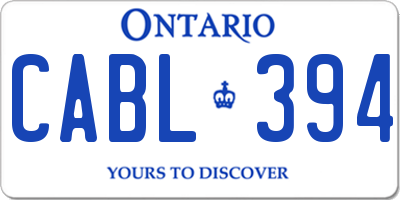 ON license plate CABL394