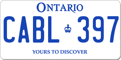 ON license plate CABL397