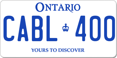 ON license plate CABL400