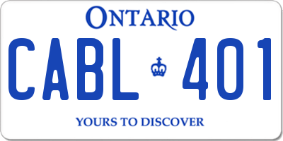 ON license plate CABL401