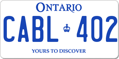 ON license plate CABL402