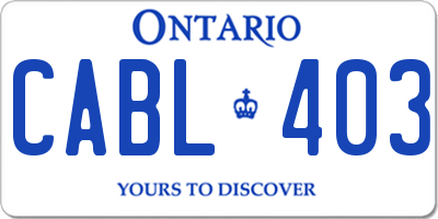 ON license plate CABL403