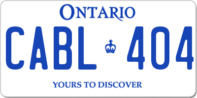 ON license plate CABL404