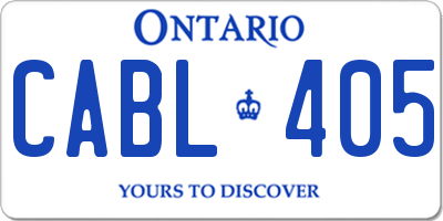 ON license plate CABL405