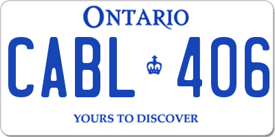 ON license plate CABL406