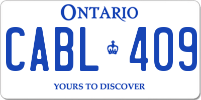 ON license plate CABL409