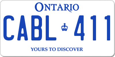 ON license plate CABL411