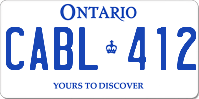 ON license plate CABL412