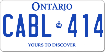 ON license plate CABL414