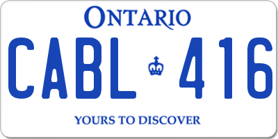 ON license plate CABL416