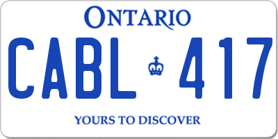 ON license plate CABL417