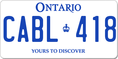 ON license plate CABL418