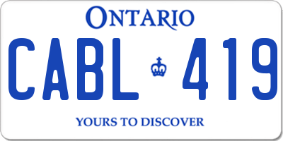 ON license plate CABL419