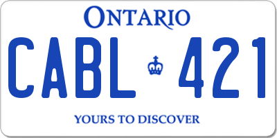 ON license plate CABL421