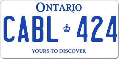 ON license plate CABL424