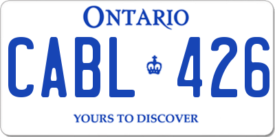 ON license plate CABL426