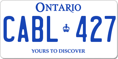 ON license plate CABL427