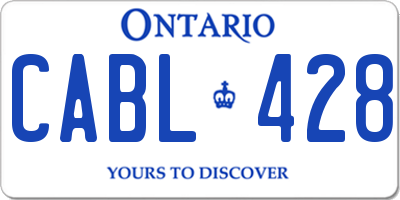 ON license plate CABL428