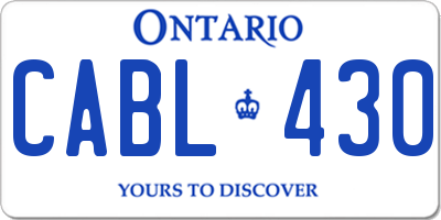 ON license plate CABL430