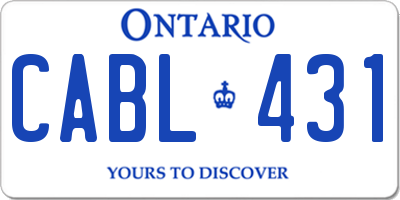 ON license plate CABL431