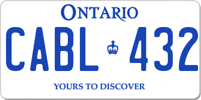 ON license plate CABL432