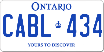 ON license plate CABL434