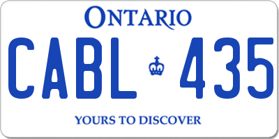 ON license plate CABL435