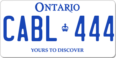 ON license plate CABL444