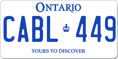 ON license plate CABL449