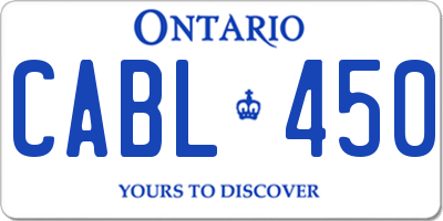 ON license plate CABL450