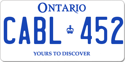 ON license plate CABL452