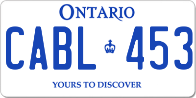 ON license plate CABL453