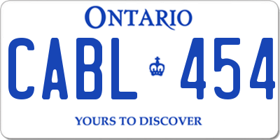 ON license plate CABL454