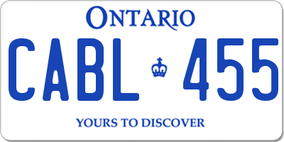 ON license plate CABL455