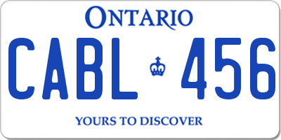 ON license plate CABL456