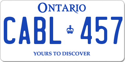 ON license plate CABL457