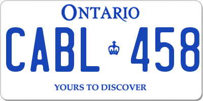 ON license plate CABL458