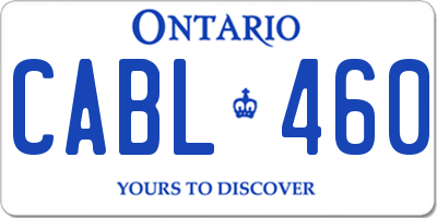 ON license plate CABL460