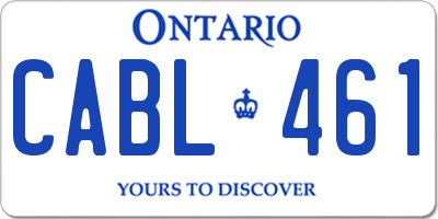 ON license plate CABL461