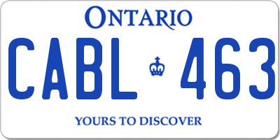 ON license plate CABL463