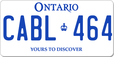 ON license plate CABL464